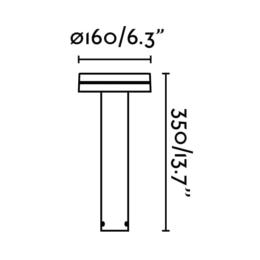 Baliza ESPOT 350 Baliza LED marrón óxido Faro Barcelona