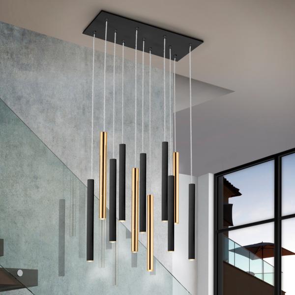 LAMPARA·VARAS·ORO/NEGRO 11L - SCHULLER