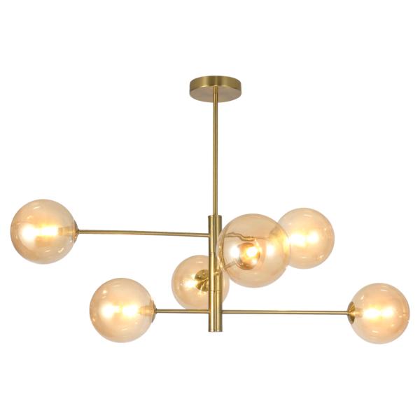 Lampara 6L GALAXIA latón ambar - ALEMAR