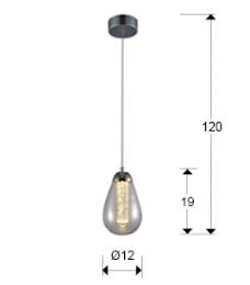 Lámpara colgante Taccia Schuller - acabado cromo 1L. LED.