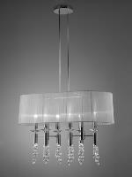 Colgante 12 luces Tiffany Cromo.    MANTRA