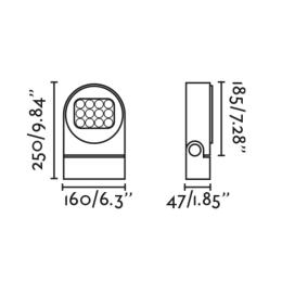 Aplique Proyector MUUR 250 LED gris oscuro FARO BARCELONA