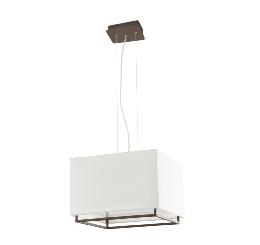 Lampara Vesper cuadrada marron Faro- Pantalla Beige