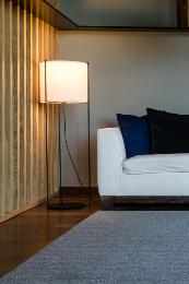 Lámpara de pie DRUM negra/beige Faro Barcelona