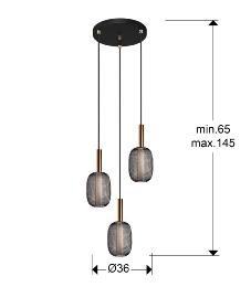 MICRON-LAMPARA 3L ORO/NEGRO - SCHULLER