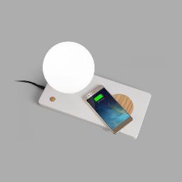 Sobremesa NIKO GLASS Con cargador movil blanco Faro
