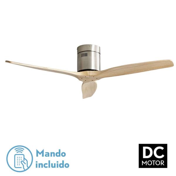 Ventilador AGUILON Níquel - Sin luz - Fabrilamp motor DC. 132cm.Ø