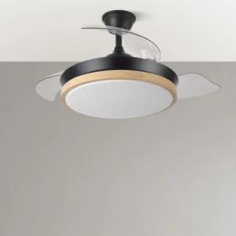 Ventilador EVROS Mini Negro-Madera Fabrilamp - Motor DC Ø91cm