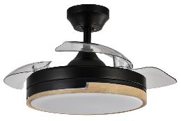 Ventilador OLIMPIA Mini Negro Madera Fabrilamp - Motor DC Ø91cm