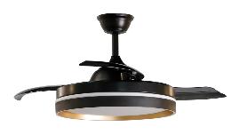 Ventilador VMandarin Fabrilamp Negro Oro - Motor DC Ø108cm
