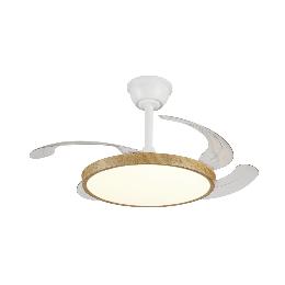 Ventilador Retractil Melody-S Blanco Madera P&B - Motor DC. 41-92cmØ.