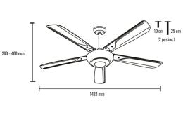 Ventilador Monsoon MIMAX 142cm. Negro sin luz.