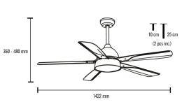 Ventilador Shamal MIMAX 142cm. Negro luz LED