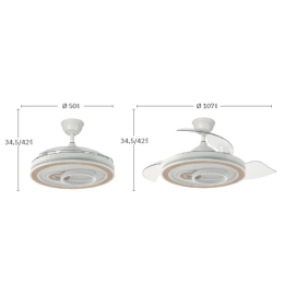 Ventilador Sultan Fabrilamp Blanco - Motor DC Ø107cm