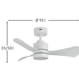 Ventilador Zepelin Cuero Fabrilamp - Motor DC Ø91cm