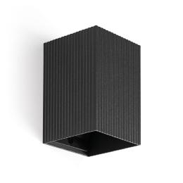 Aplique LUNE cuadrado estriado negro Faro Barcelona 