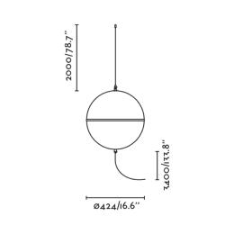 Colgante DOME S negro con toma corriente inferior Faro