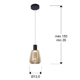 i3-CARISA- LAMPARA 1L NEGRO - ILUMINACION i3 By SCHULLER