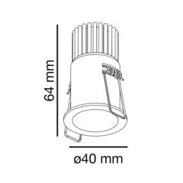Empotrable FOX 40 blanco 5W 2700K 25° Faro