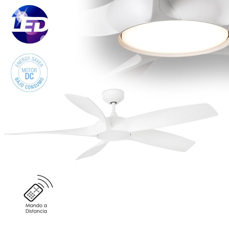 Ventilador Cocos FARO - motor DC luz LED 137cm. Ø