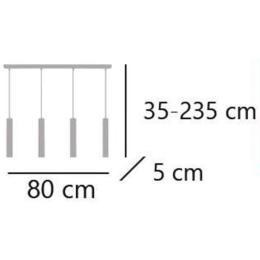 Regleta 4L ANTIA negro 4 x 40w gu-10 - ALEMAR