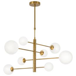 Lampara 8L COSMICA latón opal - ALEMAR