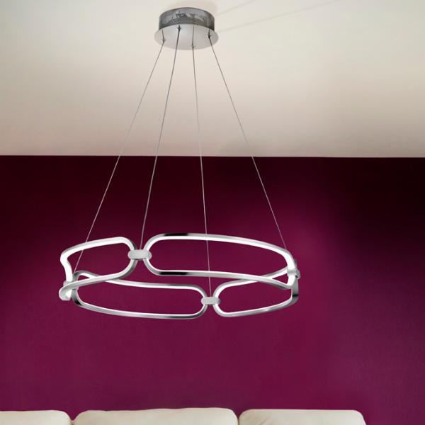 Lampara Colette Schuller - Cromo 60cm Ø.  Luz LED