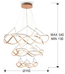 Lampara colgante MOLLY 3 Aros - Schuller - Luz LED