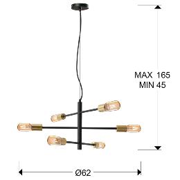 Lampara SOHO - Schuller. 6 luces