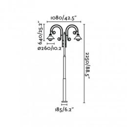 Farola de exterior 2 L. 225cm Serie Nautica - FARO