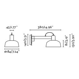 Aplique TATAWIN cristal brazo de pared negro Faro