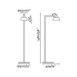 Lampara de pie TATAWIN cristal blanco Faro