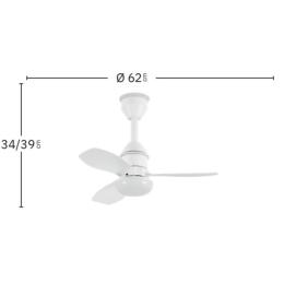 Ventilador Asaf Blanco Fabrilamp - Motor DC Ø62cm