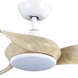 Ventilador Cerdeña Blanco Haya Fabrilamp - Motor DC Ø132cm