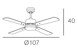 Ventilador Karaburu Gris Fabrilamp motor DC. 107cm.Ø