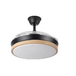 Ventilador EVROS Mini Negro-Madera Fabrilamp - Motor DC Ø91cm