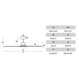 Ventilador LANTAU L FARO - Niquel Nogal Ø132cm