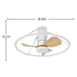 Ventilador Oporto Mini Blanco Fabrilamp - Motor DC Ø66cm