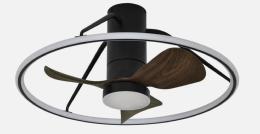 Ventilador Oporto Mini Negro Fabrilamp - Motor DC Ø66cm