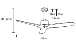 Ventilador Etesian MIMAX  132cm. Aspa Madera nogal