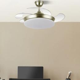 Ventilador Tridente Mini Cuero - Fabrilamp. Motor DC Ø91cm