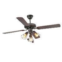 Ventilador Yakarta FARO marron con luz 121cm.Ø