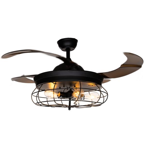 Ventilador Tegaluxe - Marron/negro aspas retractiles 107cm.Ø