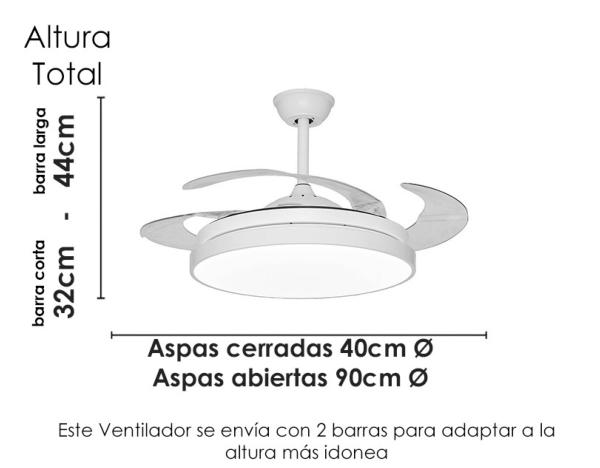 ventilador de techo tegaluxe niquel
