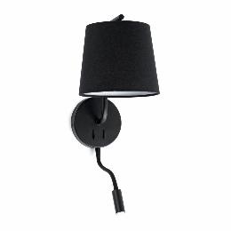 Aplique Berni Faro negro Lector - Pantalla negra textil