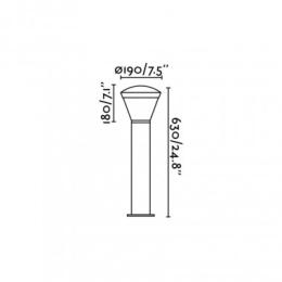 Baliza Shelby - Baliza luz LED altura 63cm.