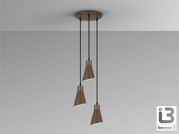 i3-BERA- LAMPARA 3L -MARRON - ILUMINACION i3 By SCHULLER