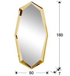 Espejo LONDON Oro marco poliedrico - Schuller - 180X90 cm