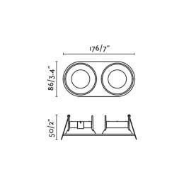 Empotrable GAS 2 Luces negro Faro Barcelona