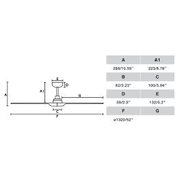 Ventilador HEYWOOD Blanco FARO - Motor DC - sin luz Ø132cm.